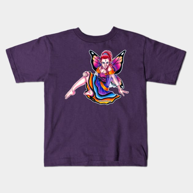 Lucielle Sunset Fairy Kids T-Shirt by Artful Magic Shop